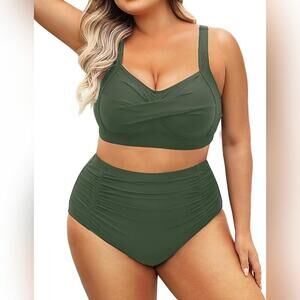 NWT Daci Two Piece High Waisted Tummy Control Swimsuit, Large (12)